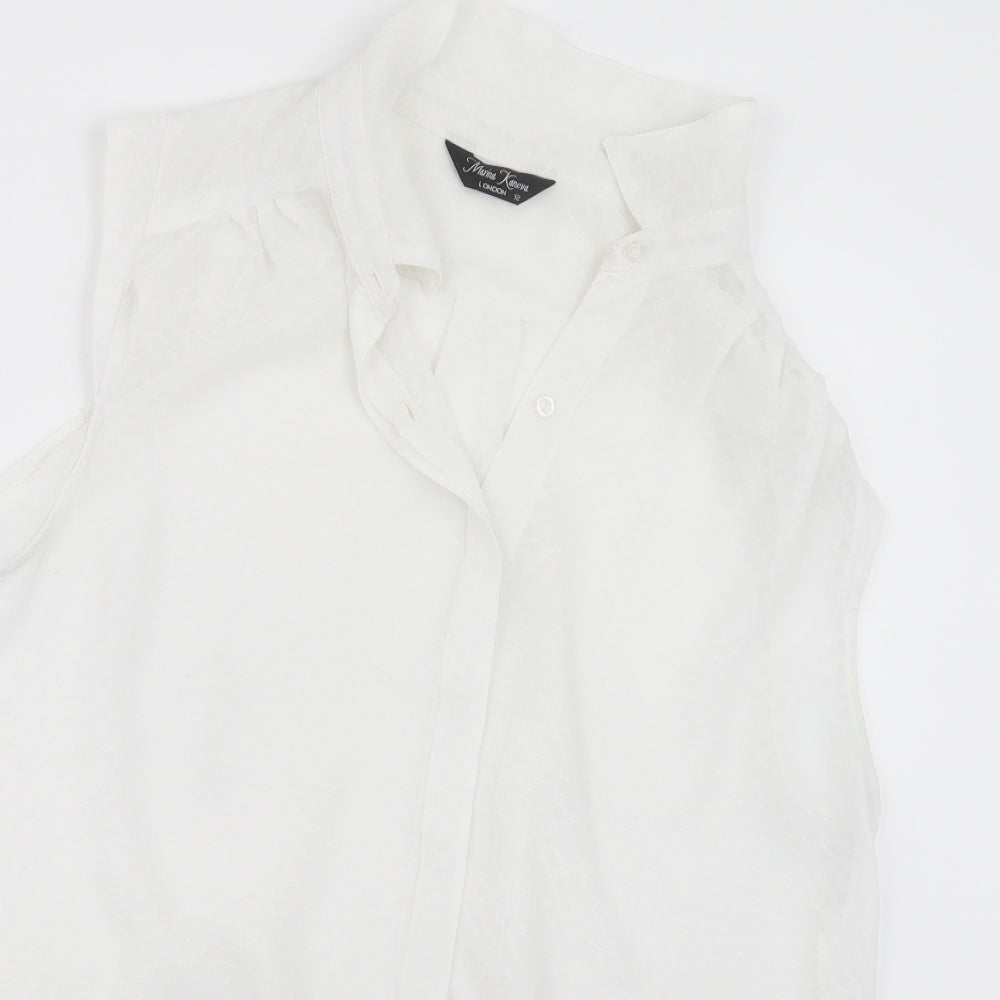 Womens UK Size 12 Marina Kaneva White Basic Button-Up