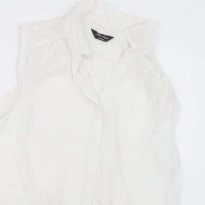 Womens UK Size 12 Marina Kaneva White Basic Button-Up