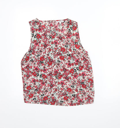 New Look Womens Red Floral  Basic Tank Size 10