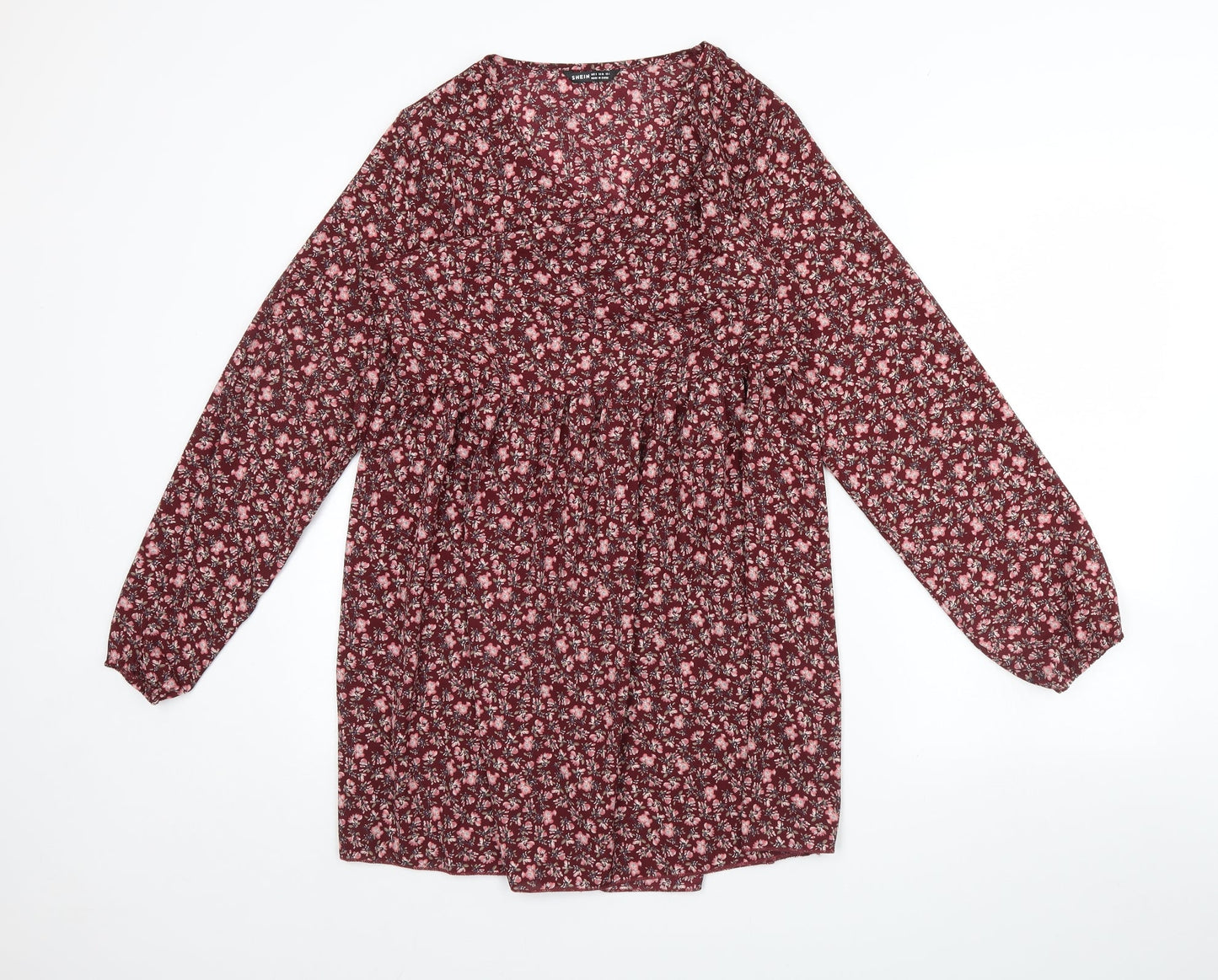 SheIn Womens Purple Floral  Fit & Flare  Size S