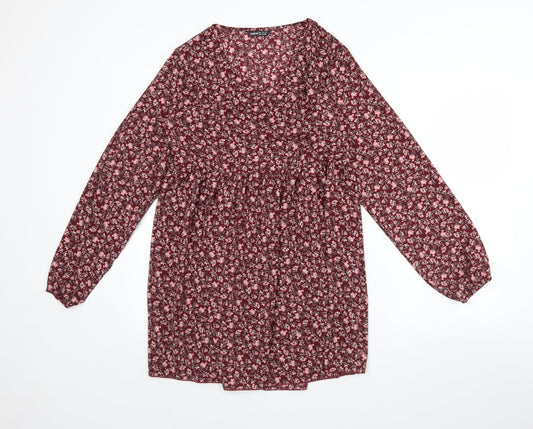 SheIn Womens Purple Floral  Fit & Flare  Size S