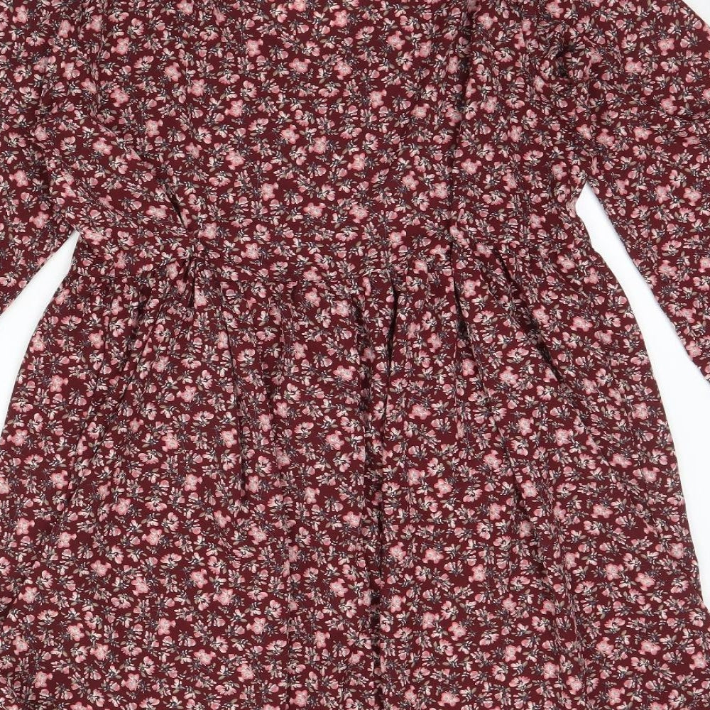 SheIn Womens Purple Floral  Fit & Flare  Size S