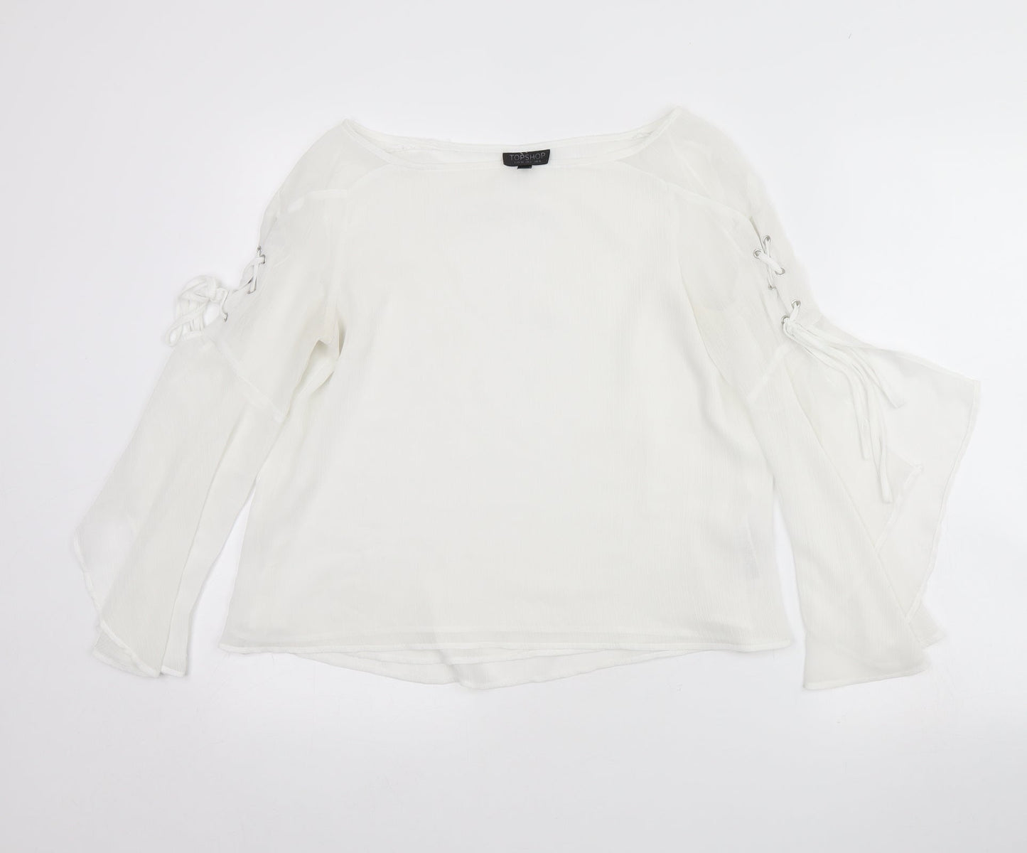 Womens UK Size 6 Topshop White Basic Blouse
