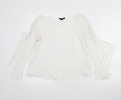 Womens UK Size 6 Topshop White Basic Blouse