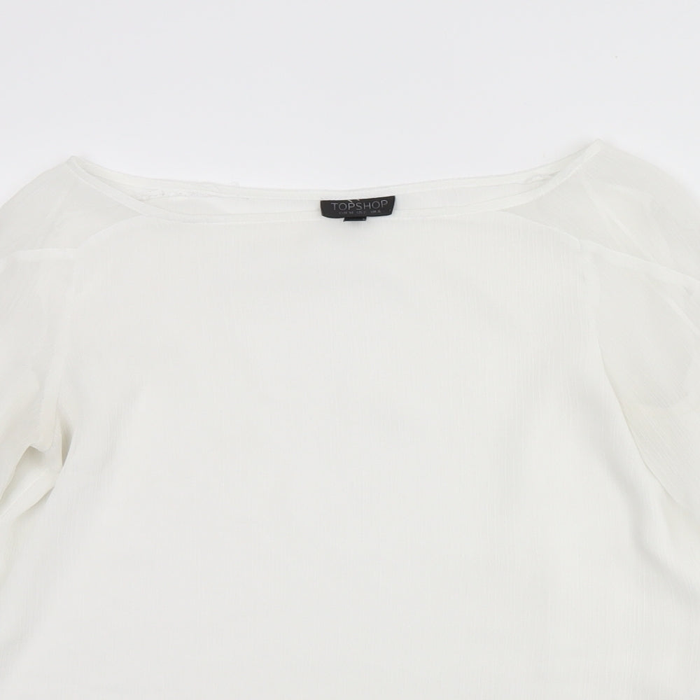 Womens UK Size 6 Topshop White Basic Blouse