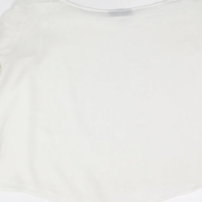 Womens UK Size 6 Topshop White Basic Blouse