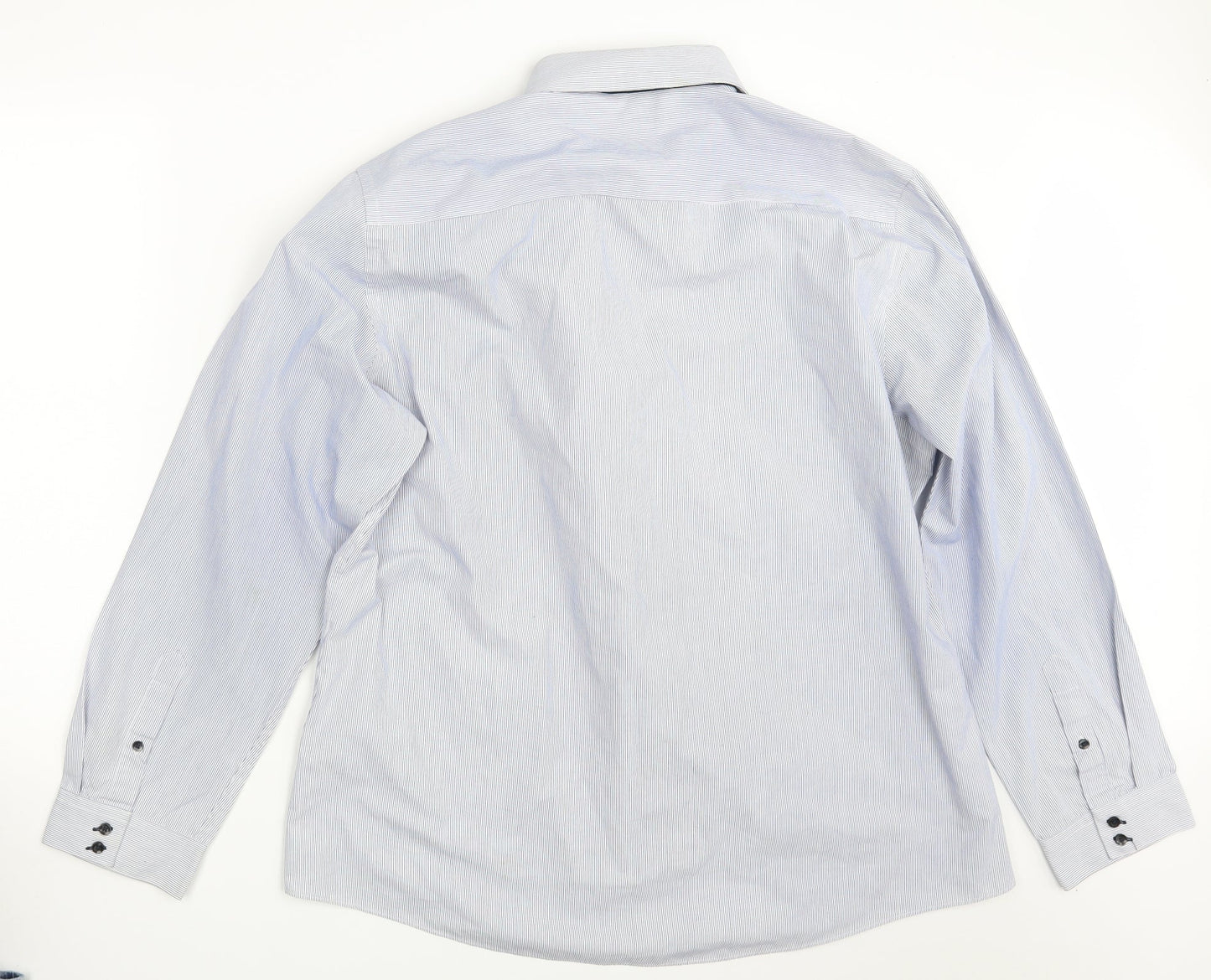 Taylor & Wright Mens Blue Striped   Button-Up Size 18