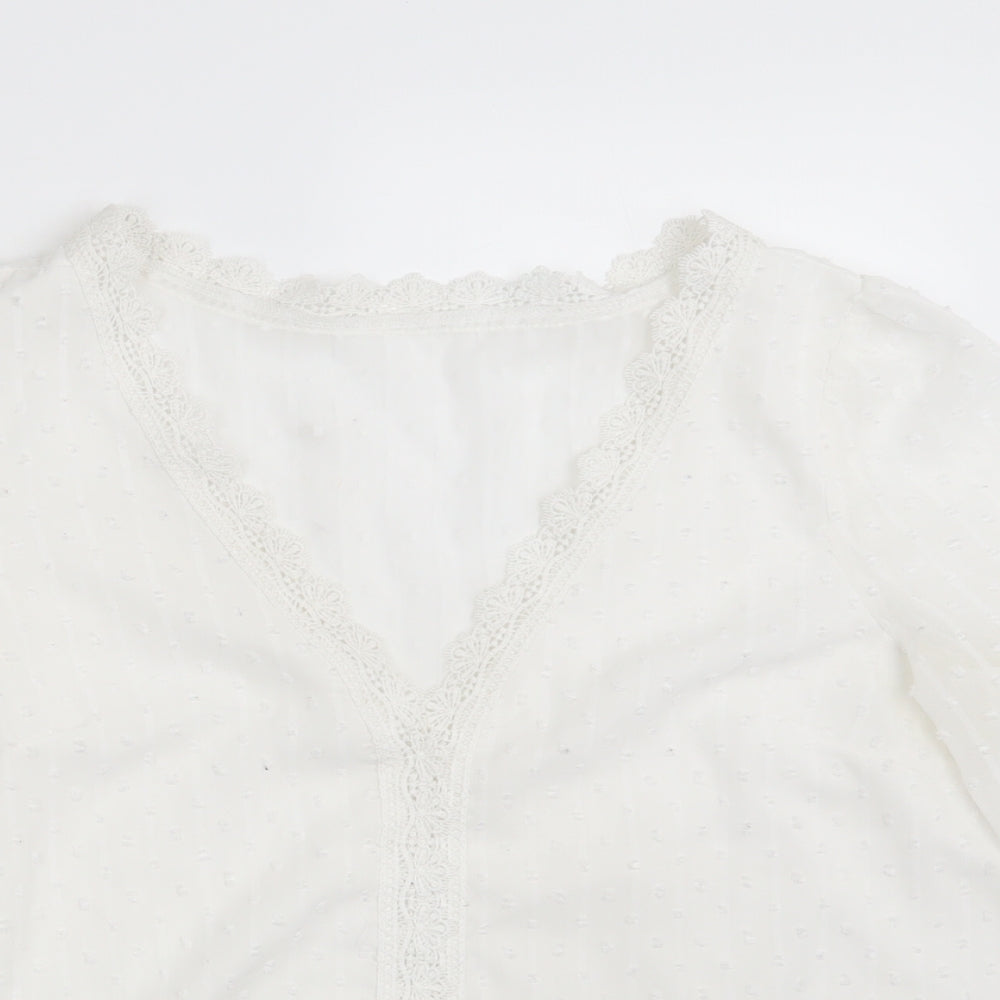 SheIn Womens Ivory   Basic Blouse One Size