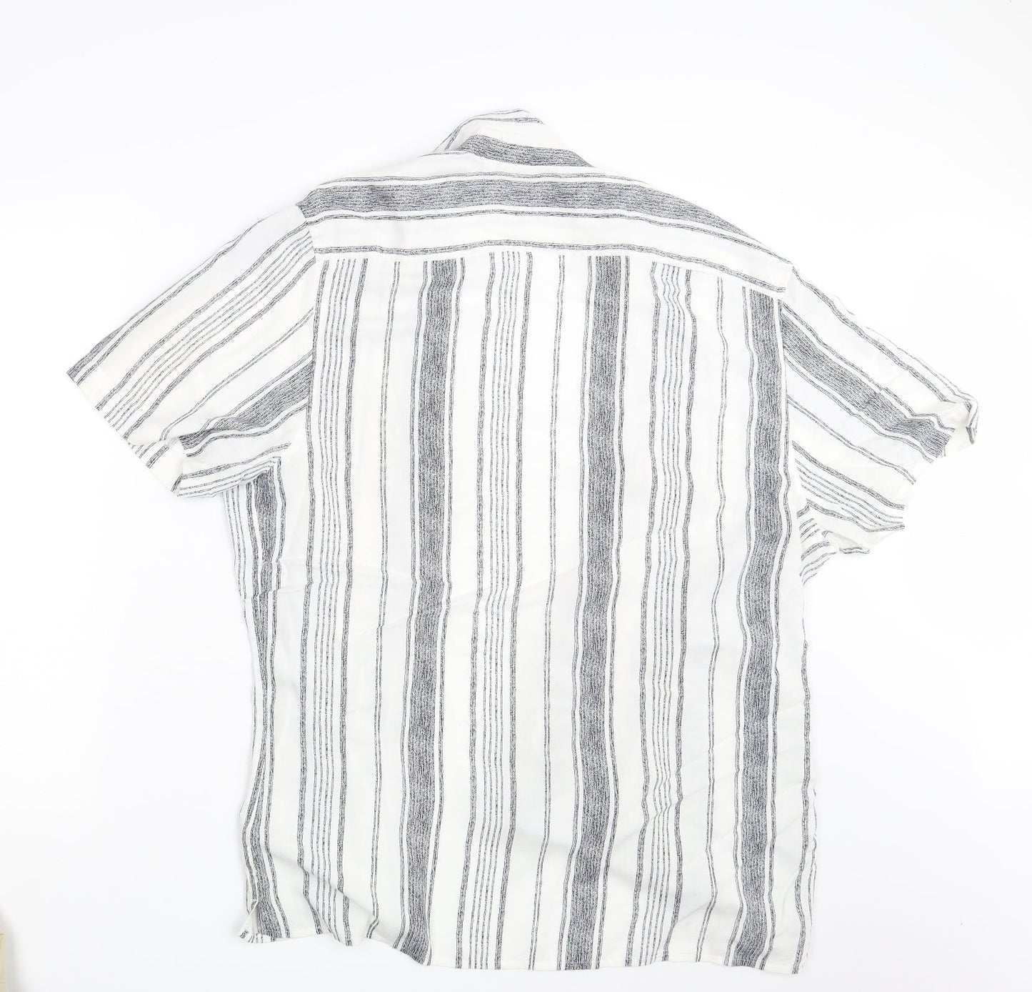 George Mens White Striped   Button-Up Size XL