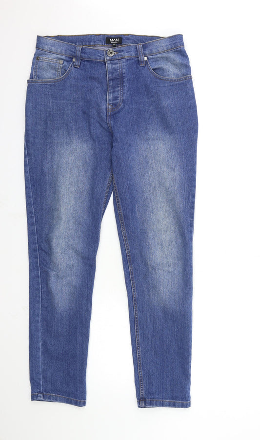 Boohoo Mens Blue  Denim Skinny Jeans Size 32 in L30 in