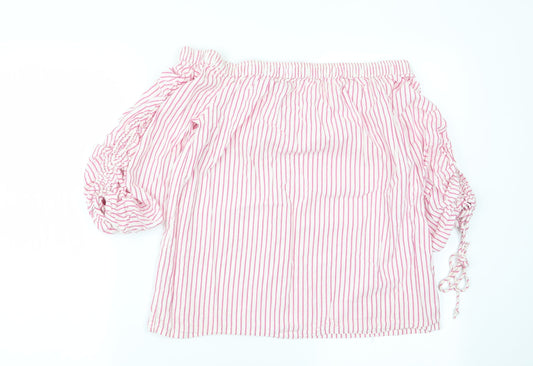 F&F Womens Multicoloured Striped  Basic Blouse Size 10