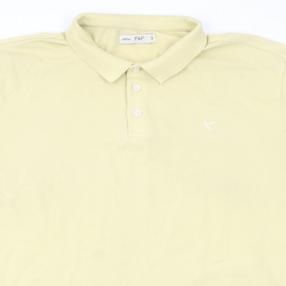 F&F Mens Yellow    Polo Size L
