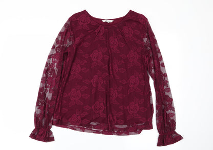 Womens UK Size 8 Peacocks Purple Basic Blouse