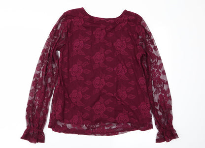 Womens UK Size 8 Peacocks Purple Basic Blouse