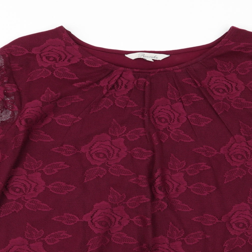 Womens UK Size 8 Peacocks Purple Basic Blouse