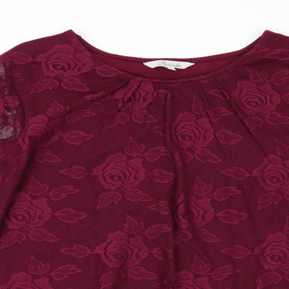 Womens UK Size 8 Peacocks Purple Basic Blouse