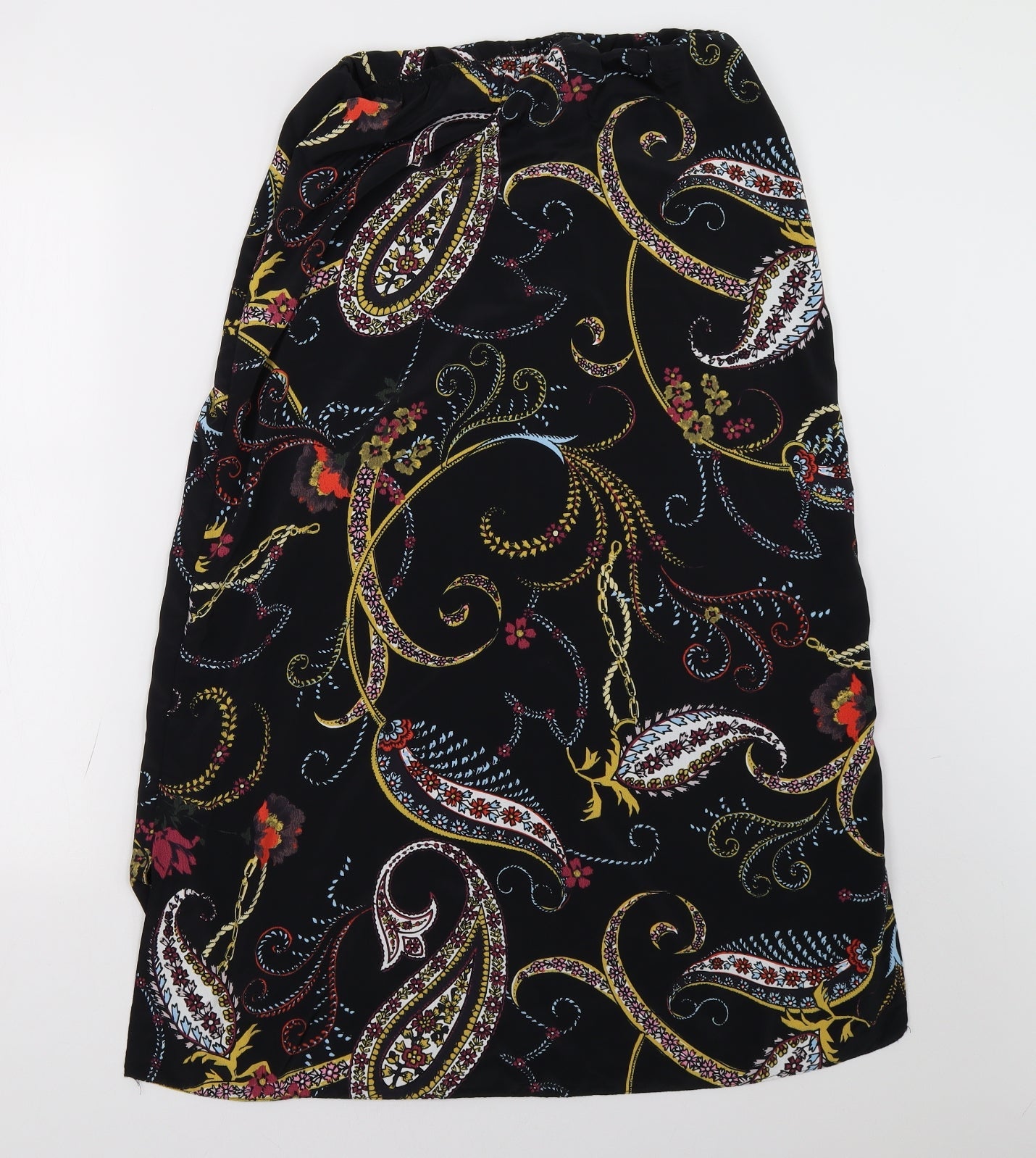 Dorothy Perkins Womens Black Floral  A-Line Skirt Size 10