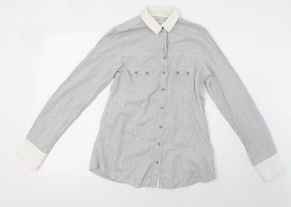 Pull&Bear Mens Blue Striped   Polo Size M