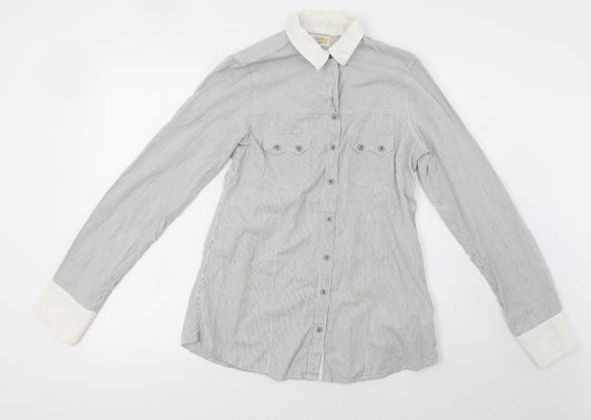 Pull&Bear Mens Blue Striped   Polo Size M