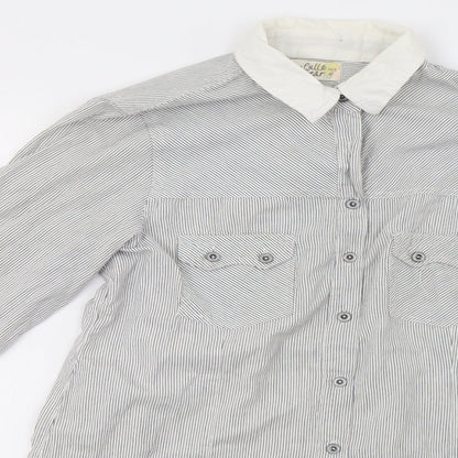 Pull&Bear Mens Blue Striped   Polo Size M