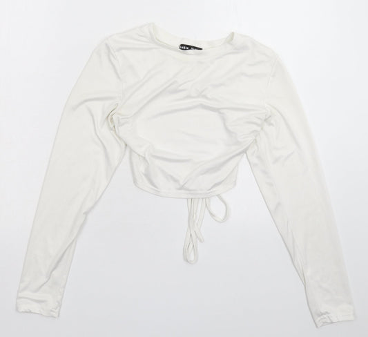 SheIn Womens White   Cropped T-Shirt Size S