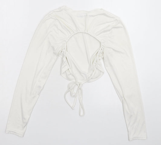 SheIn Womens White   Cropped T-Shirt Size S