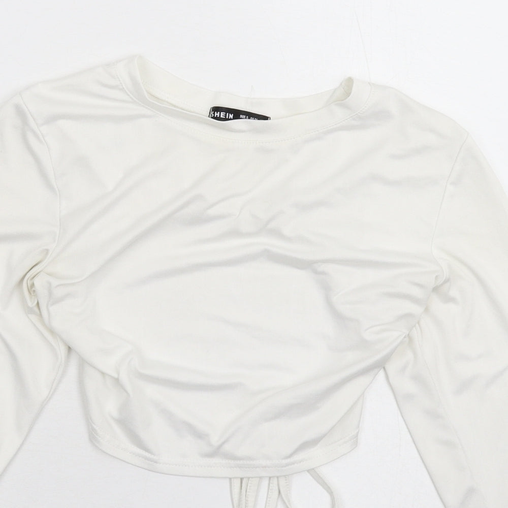 SheIn Womens White   Cropped T-Shirt Size S