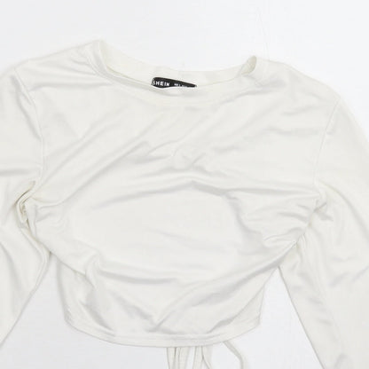 SheIn Womens White   Cropped T-Shirt Size S