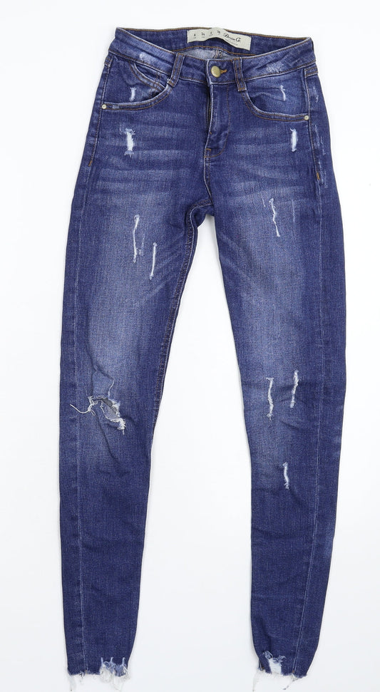 Denim & Co. Womens Blue  Denim Skinny Jeans Size 6 L27 in