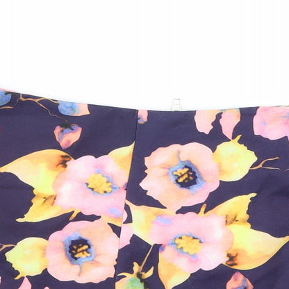 Parisian Womens Multicoloured Floral  Paperbag Shorts Size 8
