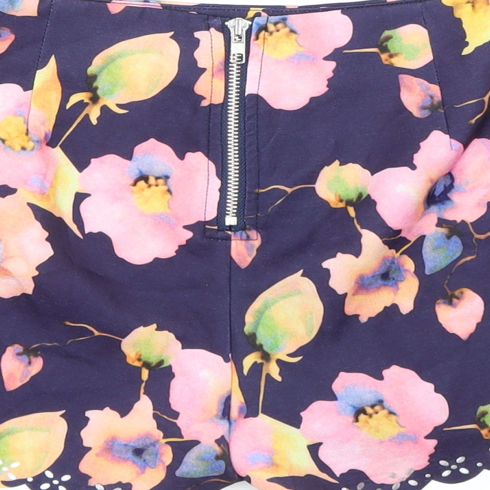 Parisian Womens Multicoloured Floral  Paperbag Shorts Size 8