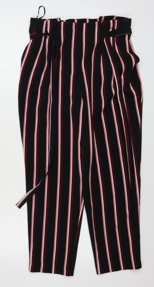 Miss Selfridge  Womens Black Striped  Trousers  Size 8 L24 in