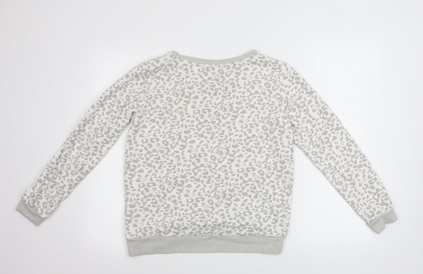 Avenue Womens White Animal Print  Pullover Jumper Size 10