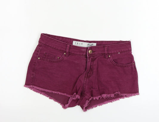 denim co Womens Purple   Cut-Off Shorts Size 8
