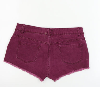 denim co Womens Purple   Cut-Off Shorts Size 8