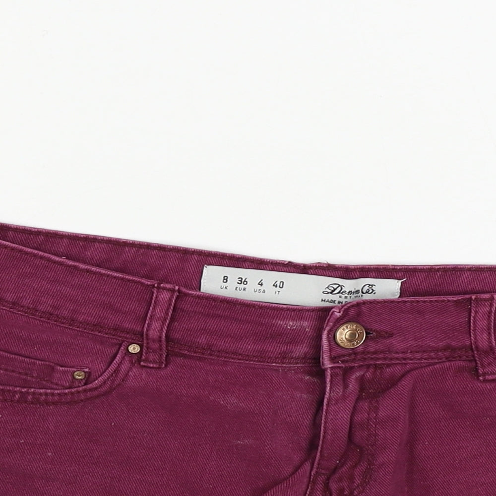 denim co Womens Purple   Cut-Off Shorts Size 8