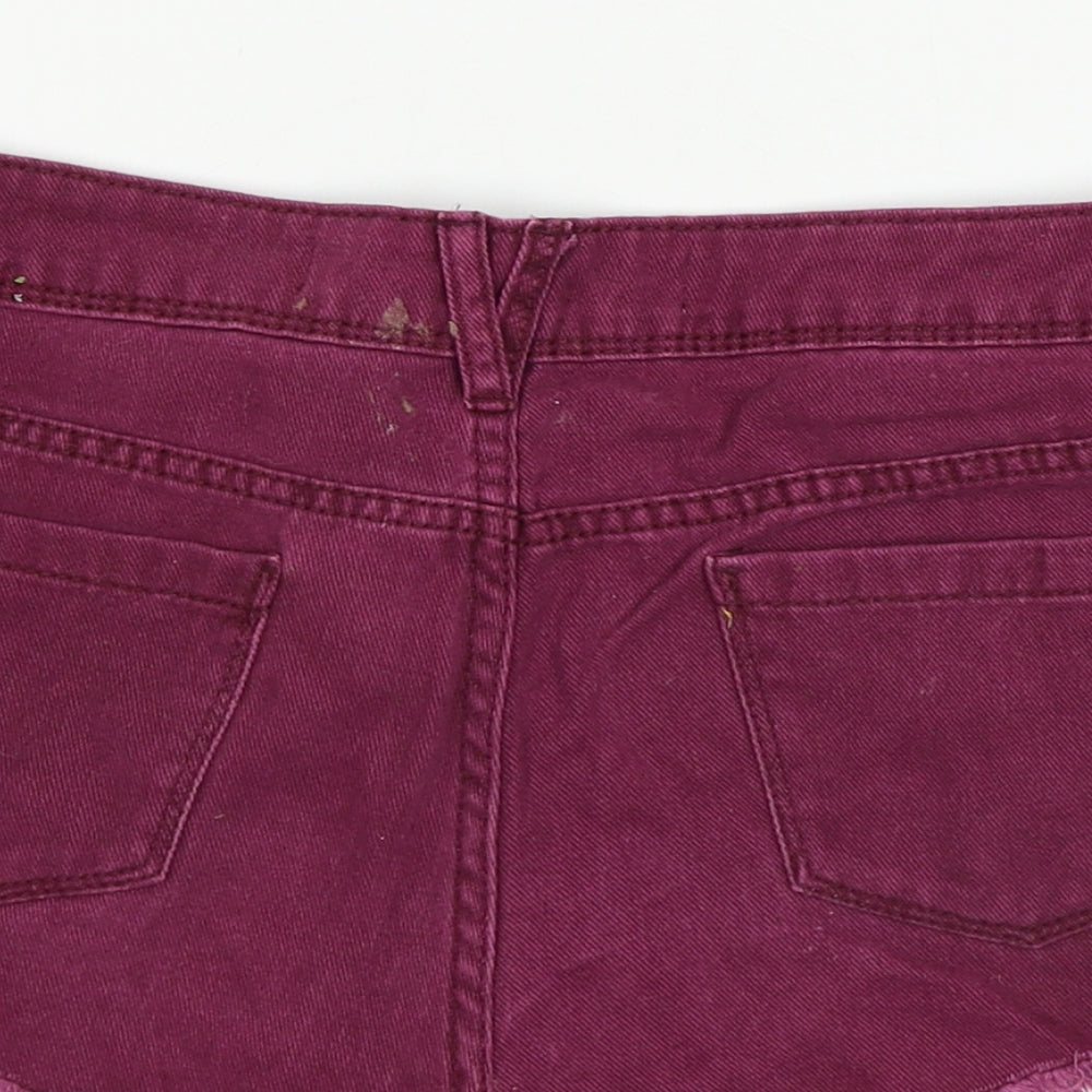 denim co Womens Purple   Cut-Off Shorts Size 8