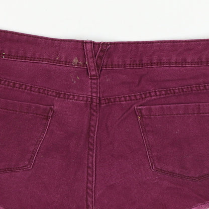 denim co Womens Purple   Cut-Off Shorts Size 8