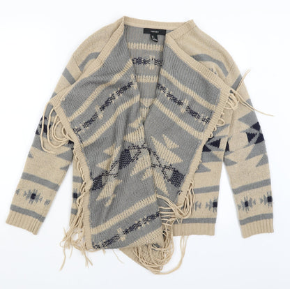 FOREVER 21 Womens Brown Geometric  Wrap Jumper Size S