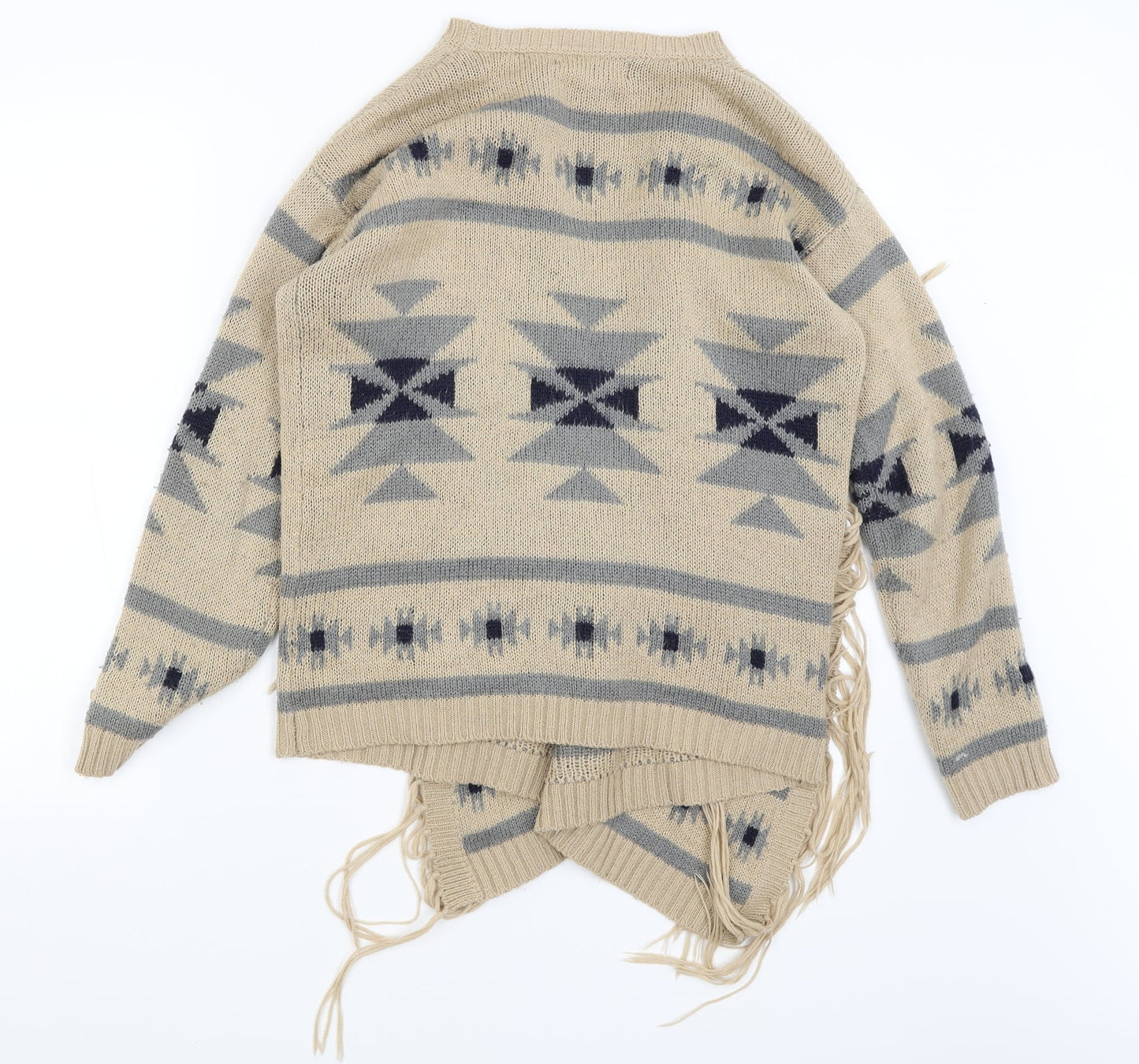 FOREVER 21 Womens Brown Geometric  Wrap Jumper Size S