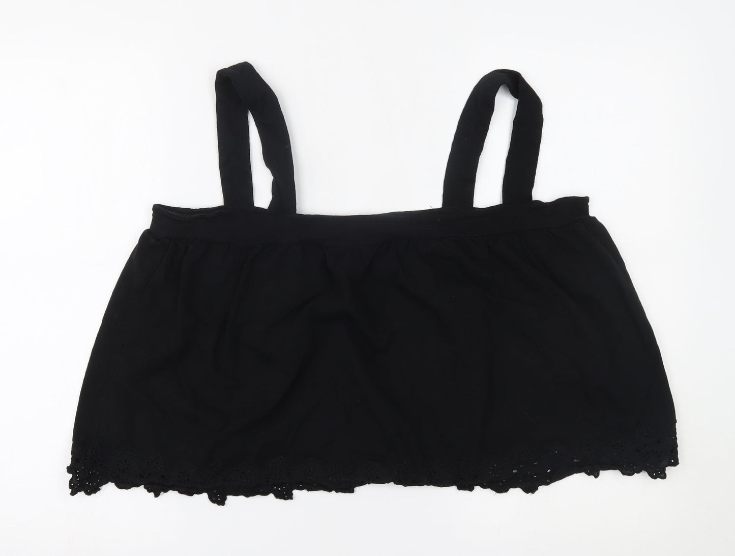 Womens UK Size XL H&M Black Cropped Tank