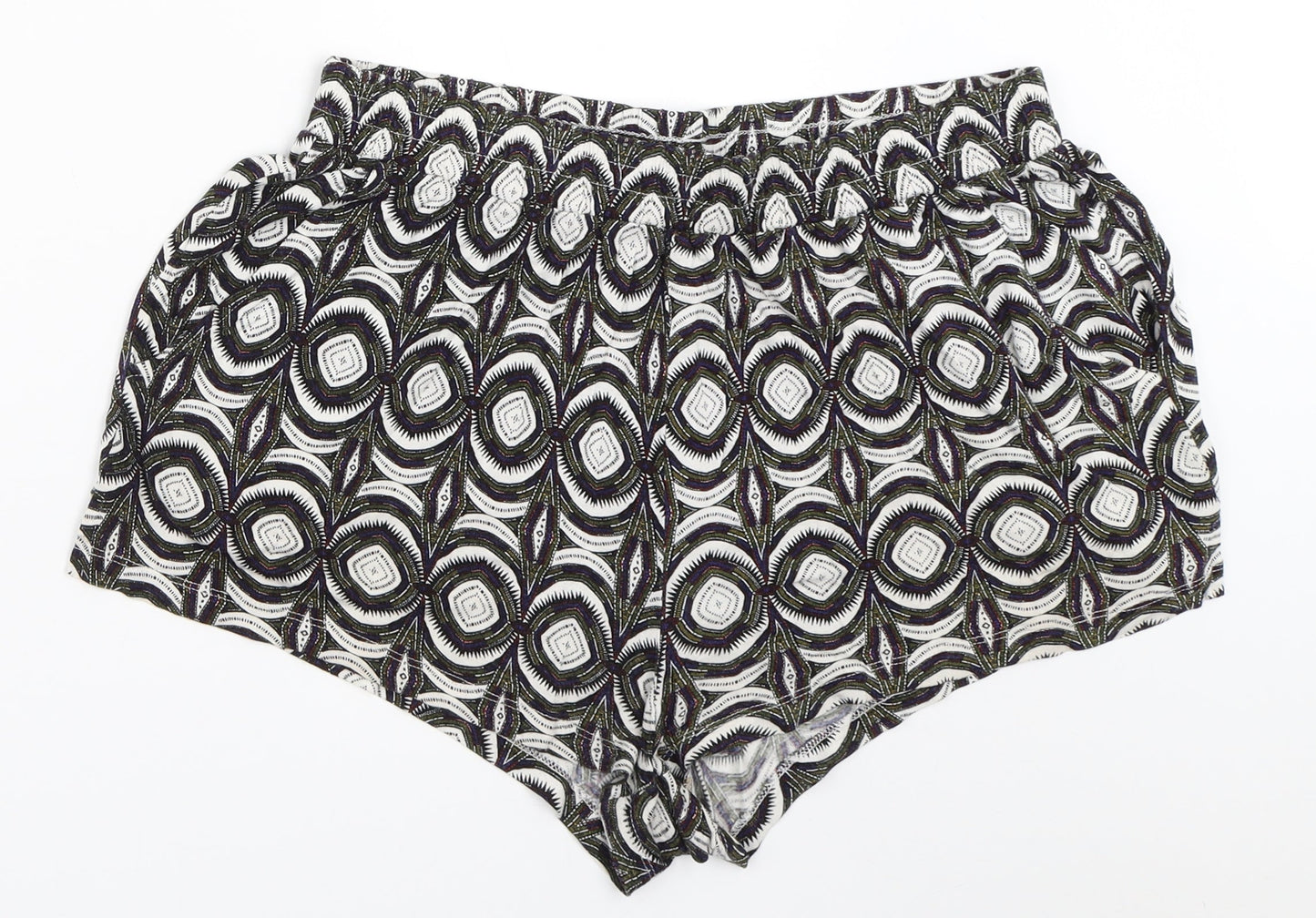 H&M Womens Multicoloured Geometric  Hot Pants Shorts Size M