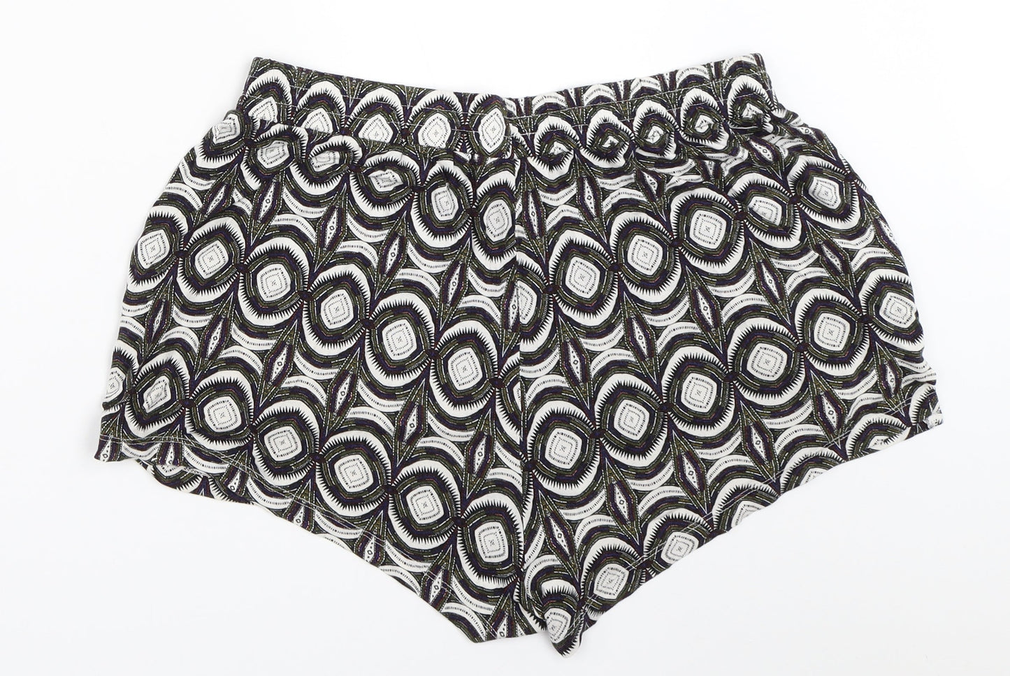 H&M Womens Multicoloured Geometric  Hot Pants Shorts Size M