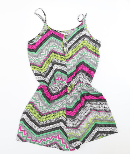 Atmosphere Womens Multicoloured Geometric  Playsuit One-Piece Size 8
