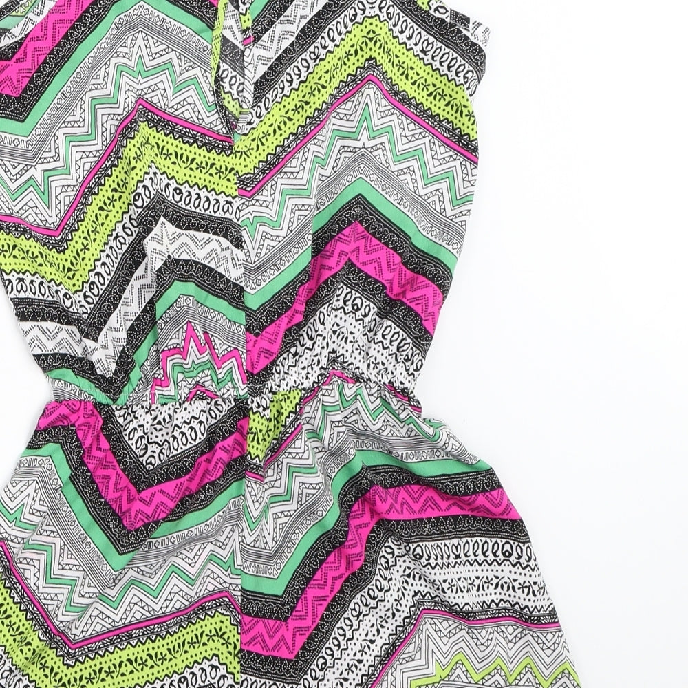 Atmosphere Womens Multicoloured Geometric  Playsuit One-Piece Size 8