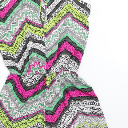Atmosphere Womens Multicoloured Geometric  Playsuit One-Piece Size 8