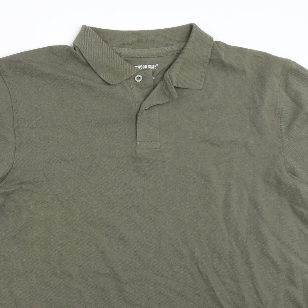 Cedar Wood State Mens Green    Polo Size M