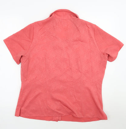 Womens UK Size 16 Marks and Spencer Pink Basic Button-Up