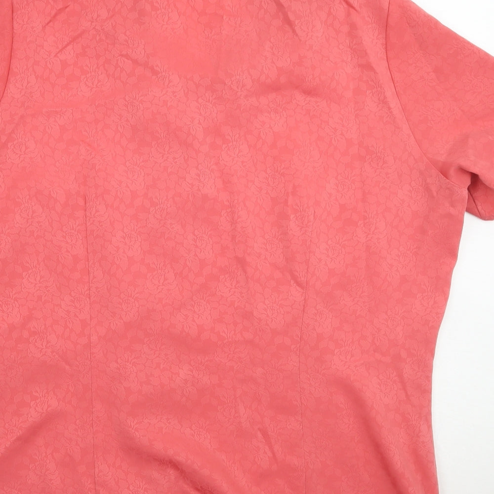 Womens UK Size 16 Marks and Spencer Pink Basic Button-Up
