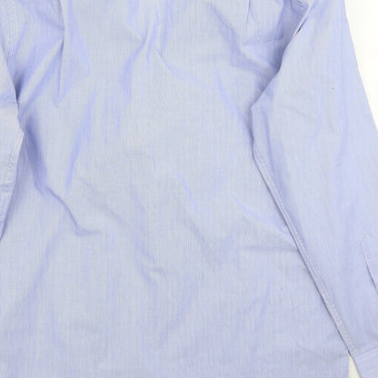 Mens UK Size 15.5 Collection Blue  Button-Up Long Sleeve Casual Shirt